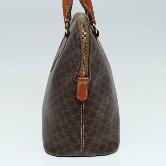 CELINE Macadam Canvas Hand Bag PVC Leather Brown Gold Auth 87042 - Picture 3 of 16